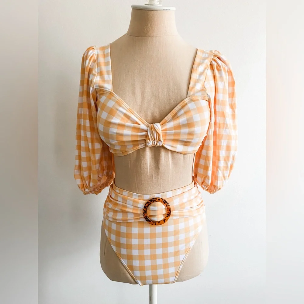 Sporlike Vintage Style Inspired High Waisted Bikini Set